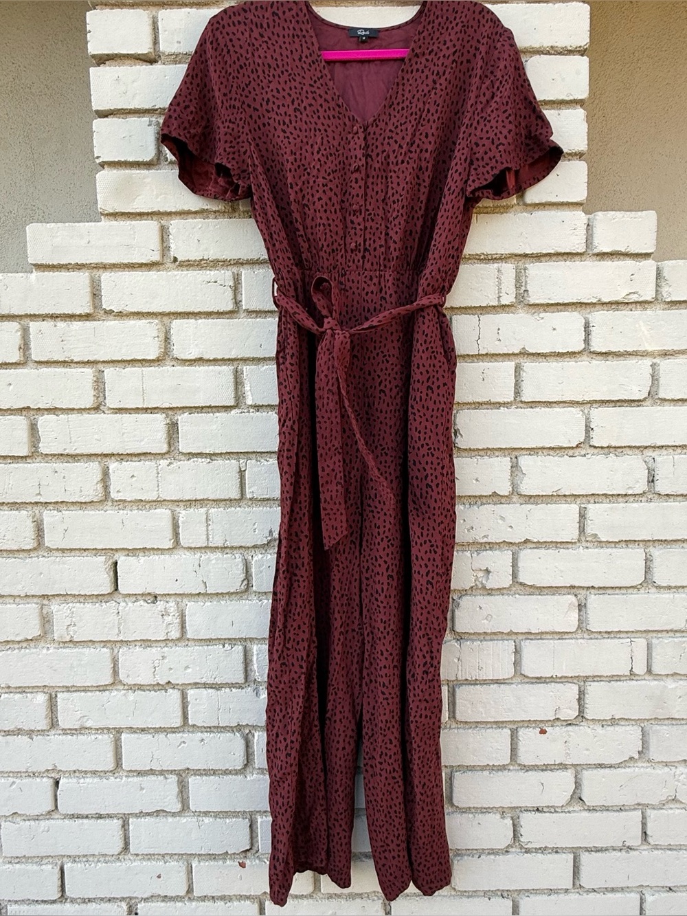 Rails Cheetah Spot Jumpsuit Romper in Brown - Size Medium